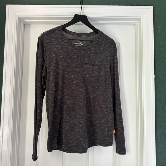Orvis Tops - Orvis Gray Long Sleeve Tee Classic Crew Neck